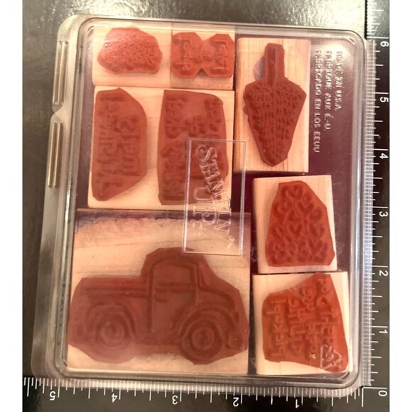 2004 Stampin Up! Loads Of Love wood mounted Rubber Stamp Set - Picture 2 of 4